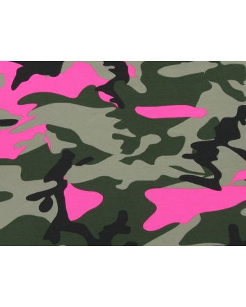 Neon Camouflage Cotton Jersey, Pink