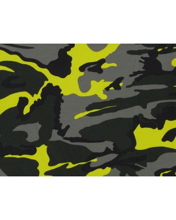 Neon Camouflage Cotton Jersey, Yellow