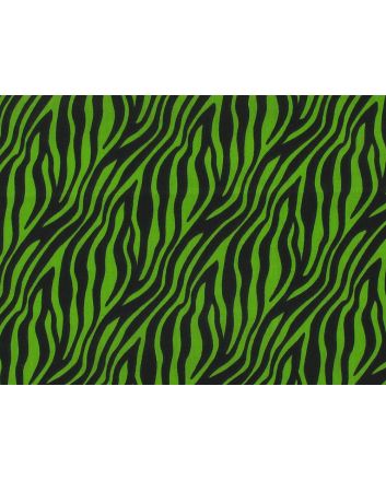 Neon Safari Polycotton Print, Zebra, Green