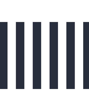 One Inch Stripe Cotton Poplin, Navy