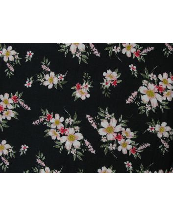 Orchid Bunch Printed Rayon Linen Print