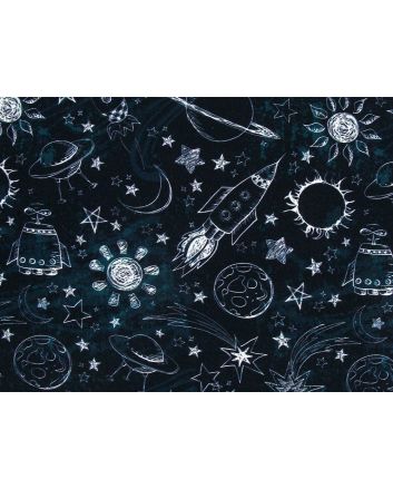 Outer Space Cotton Print, Sun Sketch