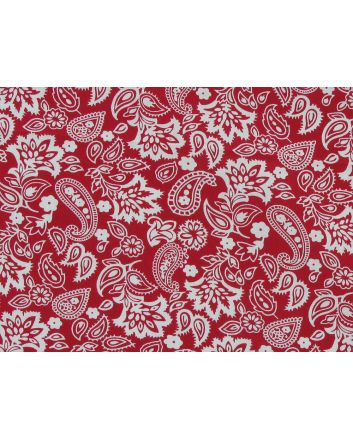 Paisley Blooms Cotton Poplin Print, Red