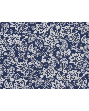 Paisley Blooms Cotton Poplin Print, Royal