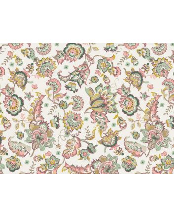 Paisley Fleur Cotton Poplin Print, Ivory