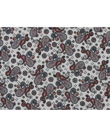 Paisley Floral Cotton Poplin Print, Red