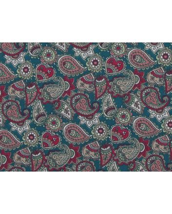 Paisley Garden Cotton Print, Turquoise
