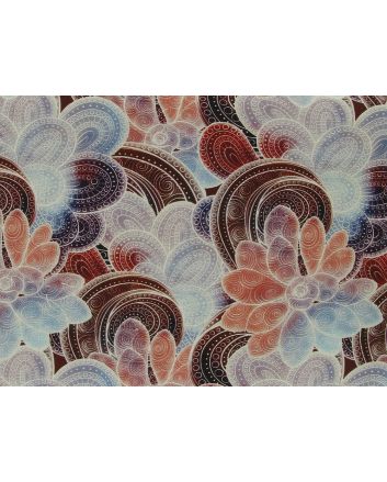 Paisley Print Linen Blend, Light Blue
