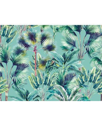 Palm Springs Printed Velvet, Duck Egg