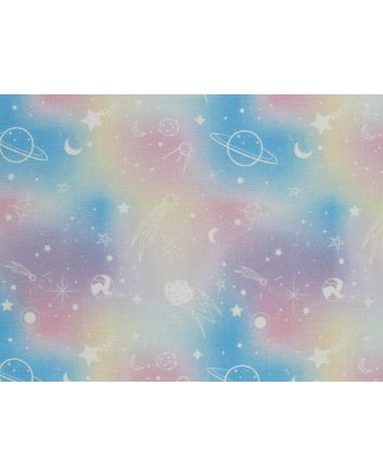 Pastel Galaxy Doodle Cotton Print