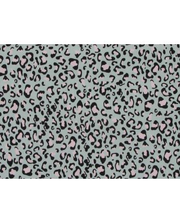 Pastel Leopard Cotton Poplin Print, Mint