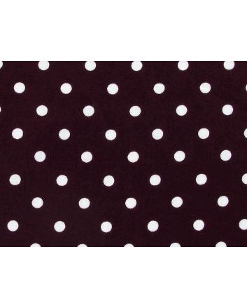 Pea Spot Cotton Print Burgandy and White