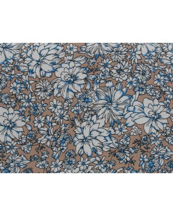 Peony Garden Printed Rayon Linen Print, Sand