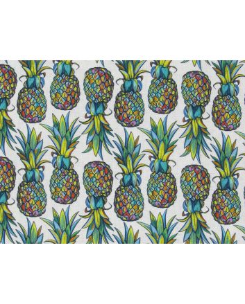 Pineapple Punch Cotton Print, White