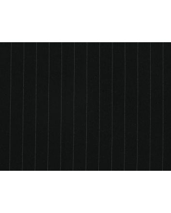 Pinstripe Super Lightweight Polyviscose Suiting, Black