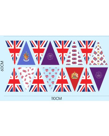 Platinum Jubilee Cotton Bunting Panel, Baby Blue