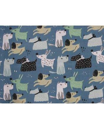 Playful Pups Organic GOTS Cotton Poplin, Blue