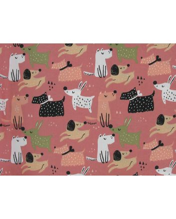 Playful Pups Organic GOTS Cotton Poplin, Pink