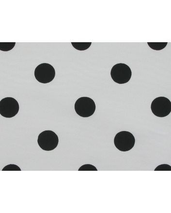 Polka Dot Grosgrain Taffeta, Black on White Background