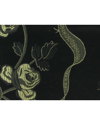 Polyester Jacquard, Shanghai Rose - Black