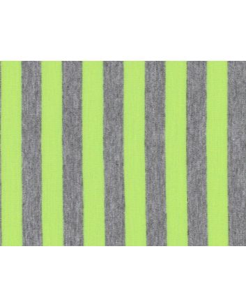 Polyviscose 1cm Stripe Lightweight Jersey, Grey and Yellow