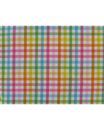 Polyviscose Blend Tartan, Mini Check, White
