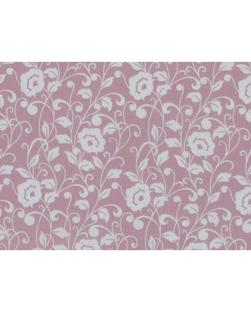 Poppy Flower Polycotton Print, Dusky Pink