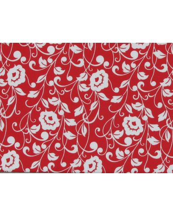 Poppy Flower Polycotton Print, Red