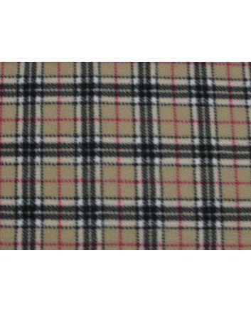 Premium Soft Anti Pil Fleece Highland Tartan, Beige