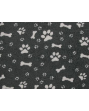 Premium Soft Anti Pil Fleece Paws And Bones, Grey