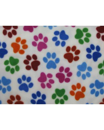 Premium Soft Anti Pil Fleece Rainbow Paws, Cream