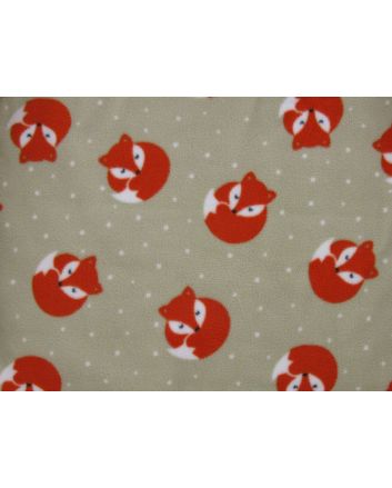 Premium Soft Anti Pil Fleece Sleeping Fox, Stone