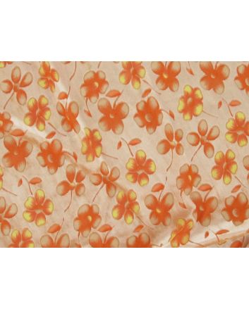 Printed Burnout Blossom Velour - Orange