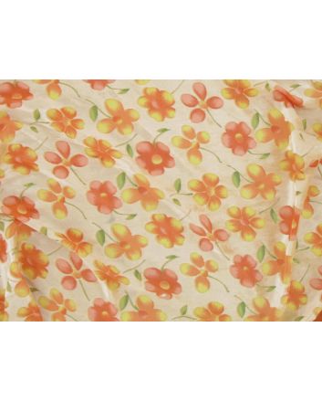 Printed Burnout Blossom Velour - Peach