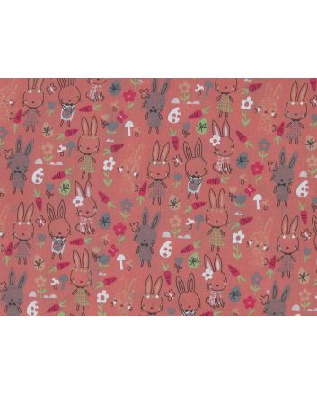 Rabbit Garden Polycotton Bunny, Salmon