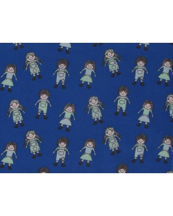 Rag Doll Polycotton Print, Blue