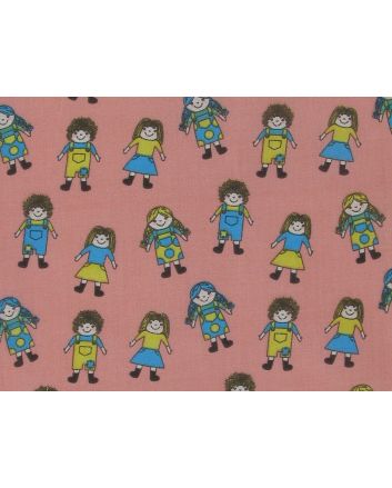 Rag Doll Polycotton Print, Pink