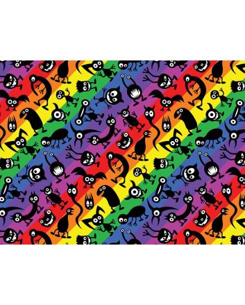 Rainbow Aliens Cotton Print