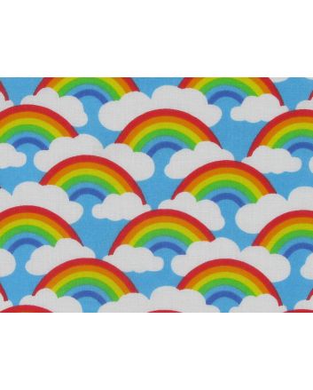 Rainbow Clouds Polycotton Print, Sky