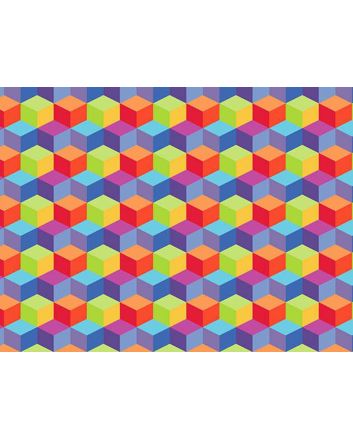 Rainbow Cube Cotton Print