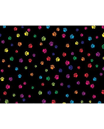 Rainbow Doggy Paws Cotton Print