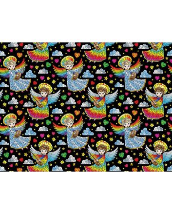 Rainbow Mosaic Cotton Print, Angels