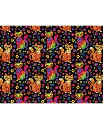 Rainbow Mosaic Cotton Print, Cat