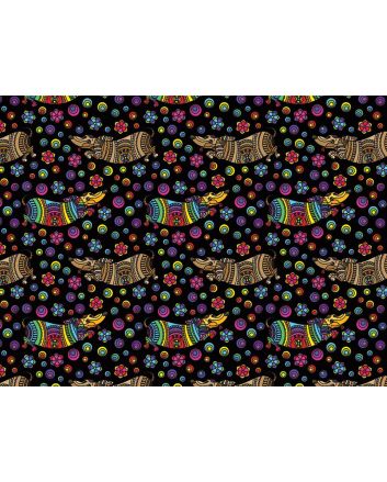 Rainbow Mosaic Cotton Print, Sausage Dog