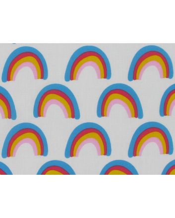 Rainbow Polycotton, White
