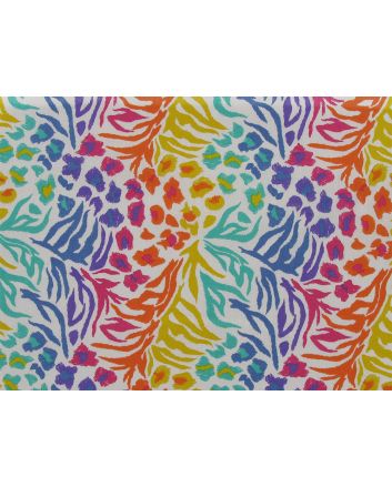 Rainbow Safari Polycotton Print, White