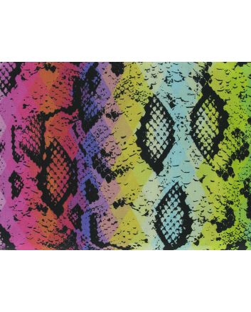 Rainbow Snakeskin Cotton Print