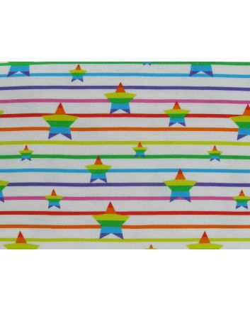 Rainbow Stars and Stripes Cotton Jersey