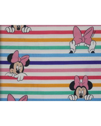 Rainbow Stripe Minnie Cotton Print
