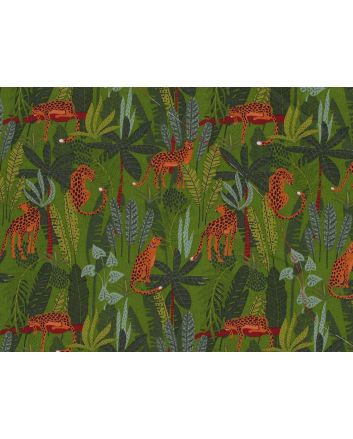 Rainforest Cheetah Cotton Poplin Print, Green